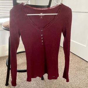 Maroon Hollister long sleeve